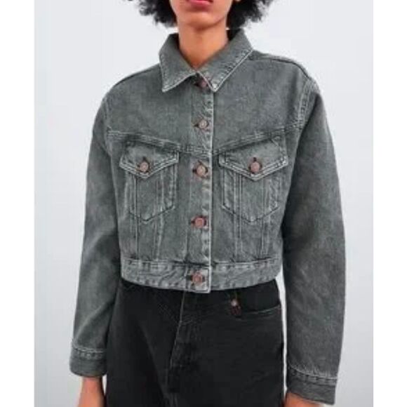 Zara Cropped Jean Jacket - Picture 2 of 7
